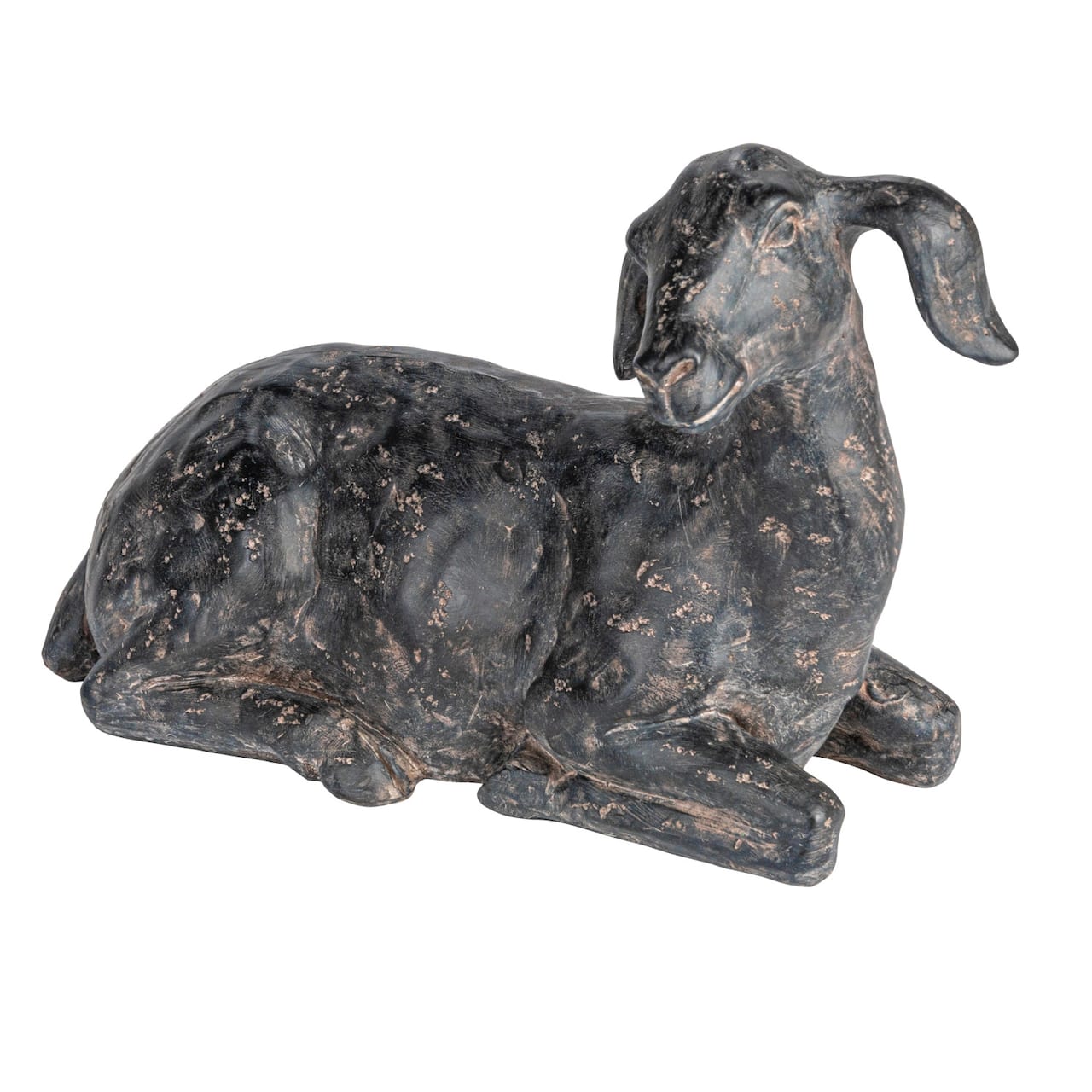 Hello Honey® 9" Black Lying in Rest Goat Accent Décor with Cast Iron Finish